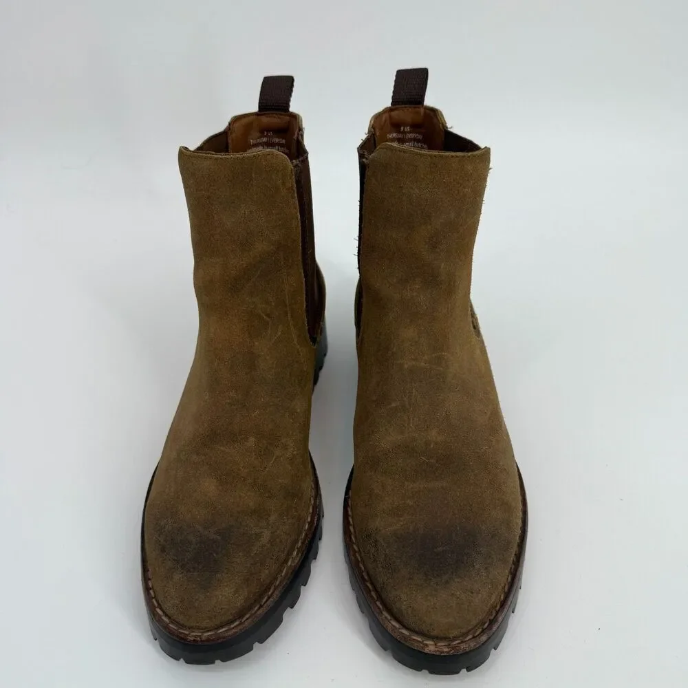 Thursday Boots Legend Safari Chelsea Boots Suede Brown Leather Nubuck Women 9